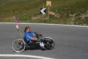 S handbikem ve 13. tornanti před Stelviem 27. 8. 2009